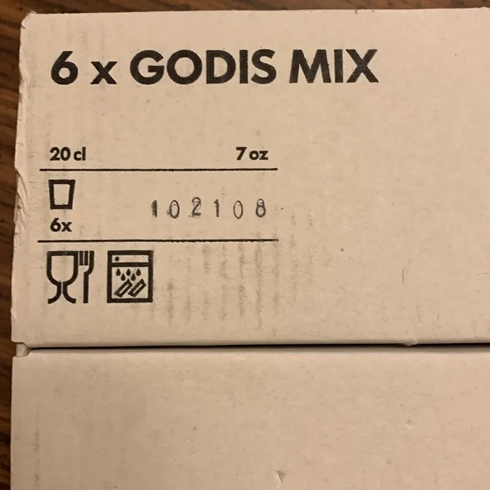 IKEA Godis Mix set of 6 glasses 7oz Low Ball Clear with star. NEW